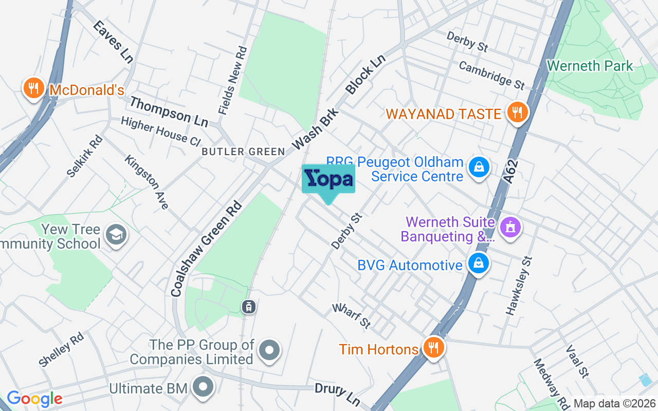 Map showing the location of OL9 7HT