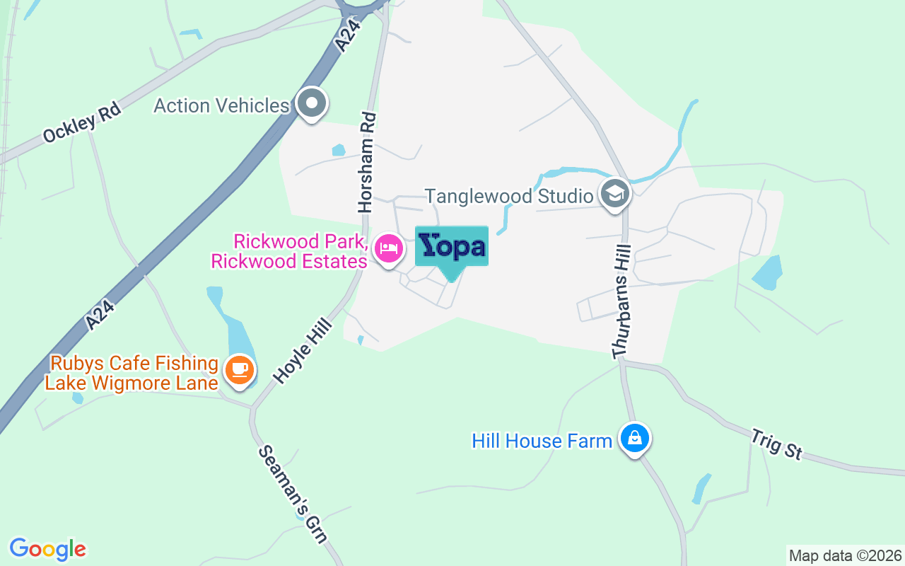 Map showing the location of RH5 4PR