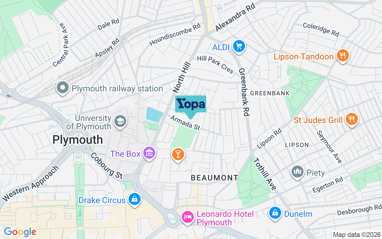 Map showing the location of PL4 8LX