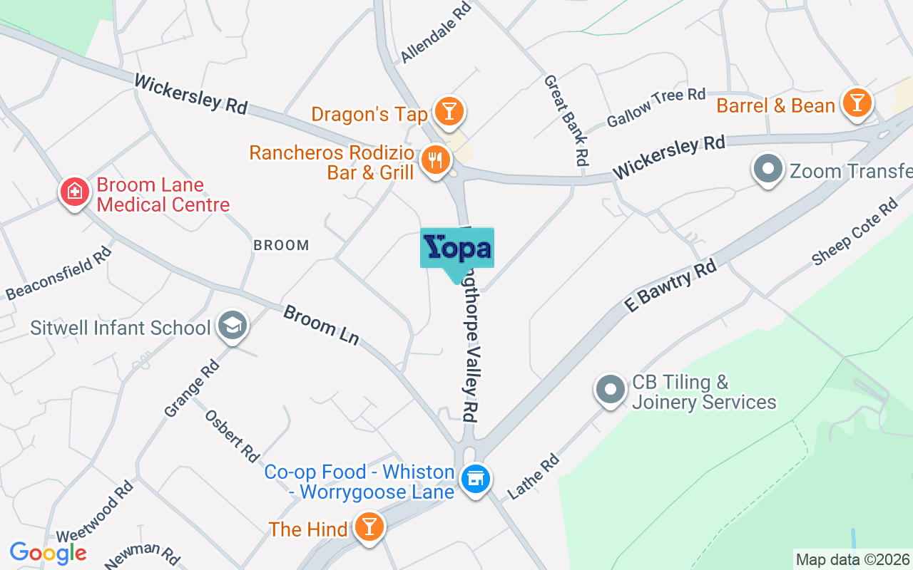 Map showing the location of S60 4LA