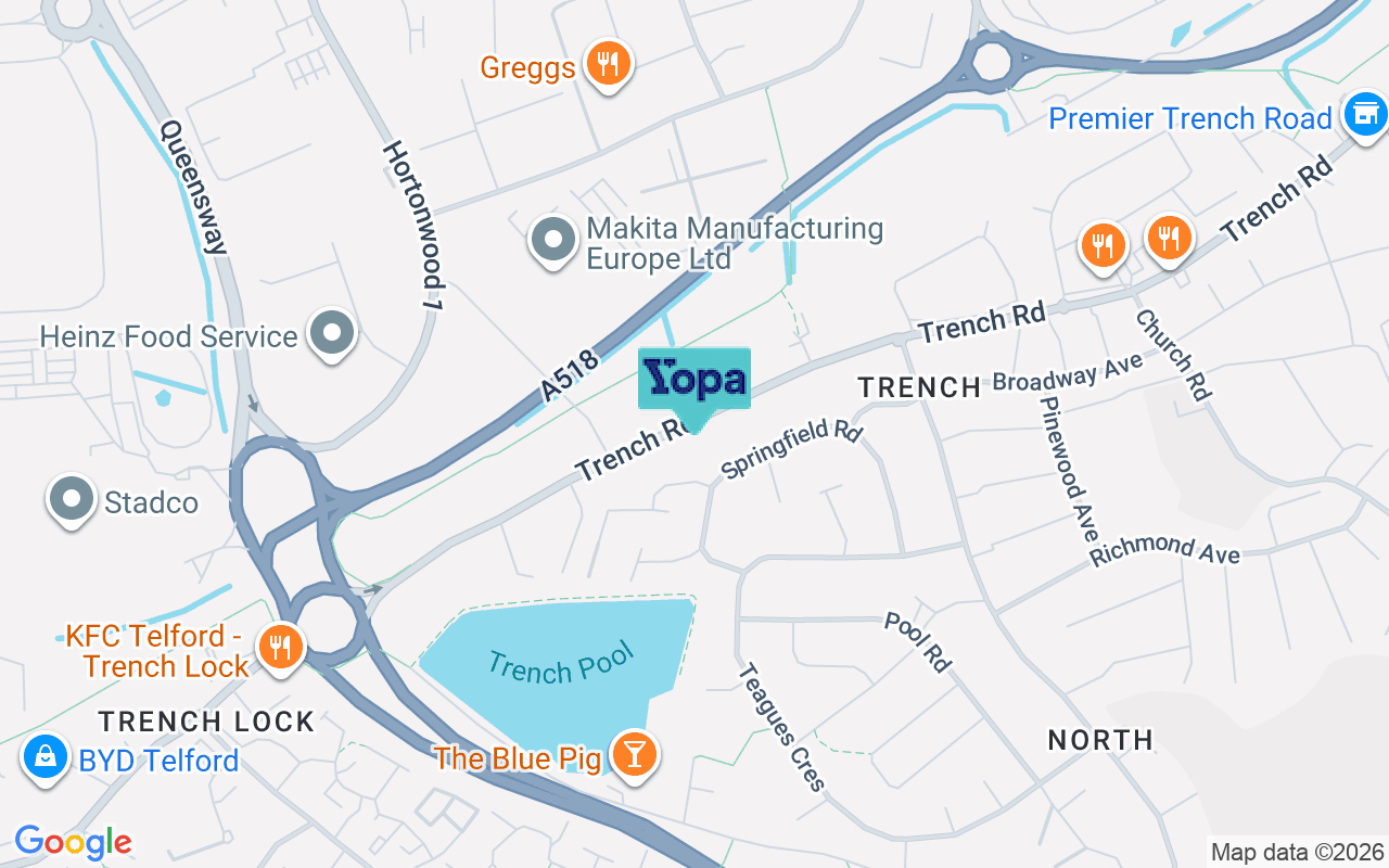 Map showing the location of TF2 6PF