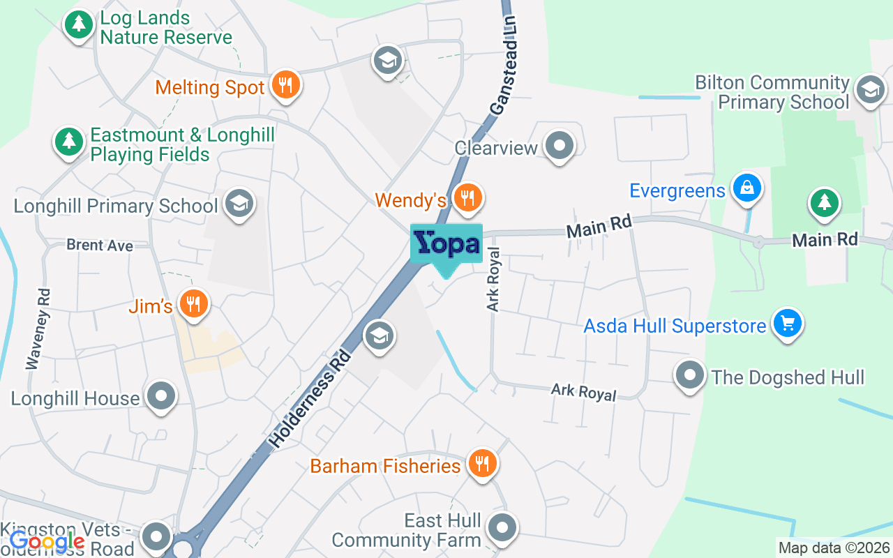 Map showing the location of HU11 4BF