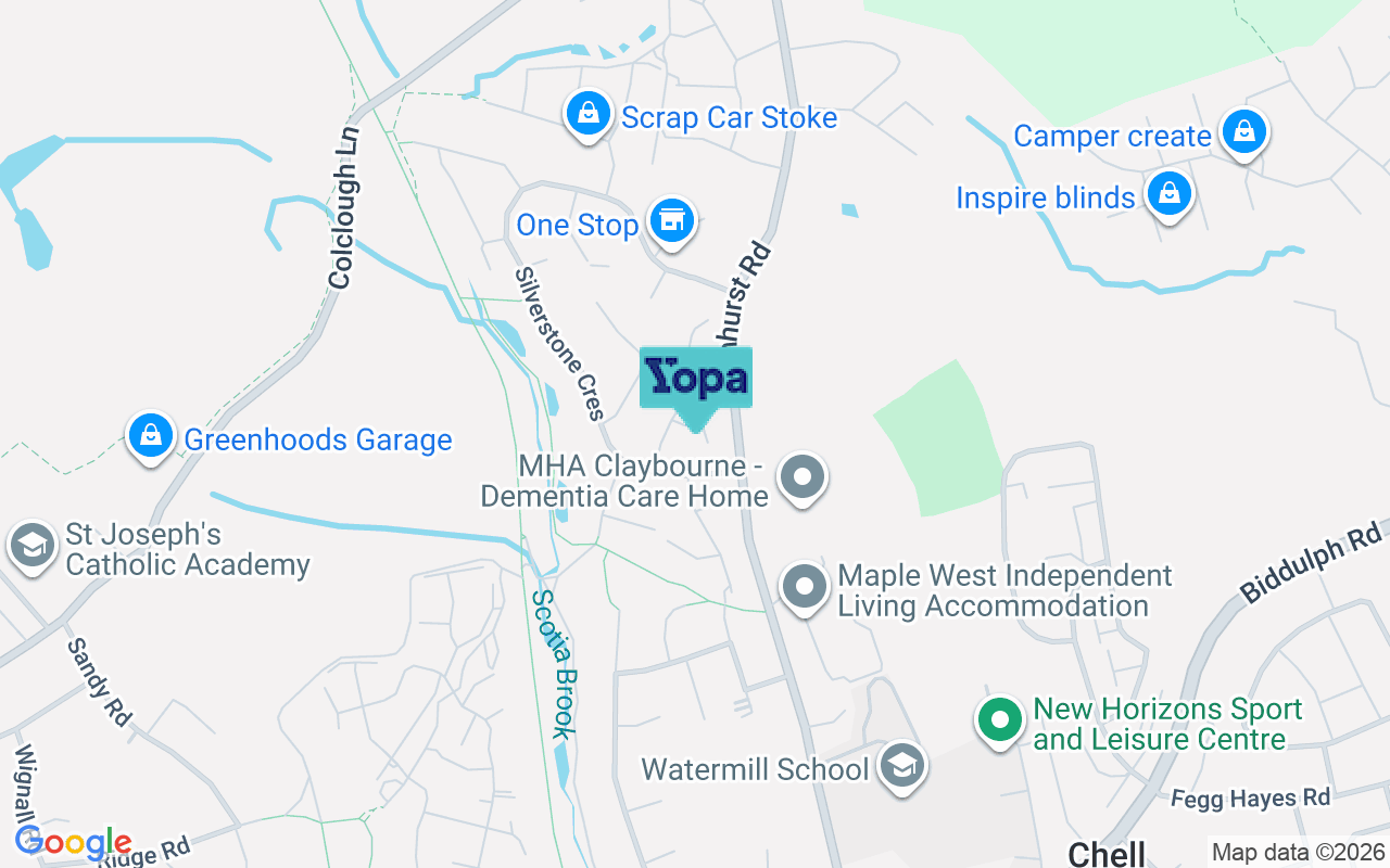 Map showing the location of ST6 6XQ