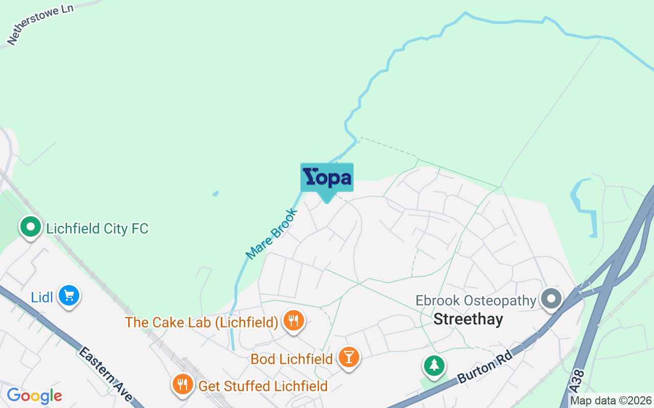 Map showing the location of WS13 8GD