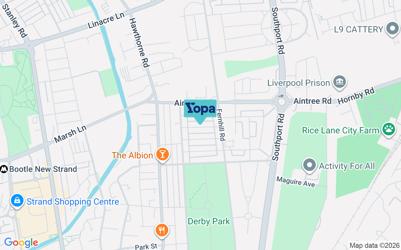 Map showing the location of L20 9BP