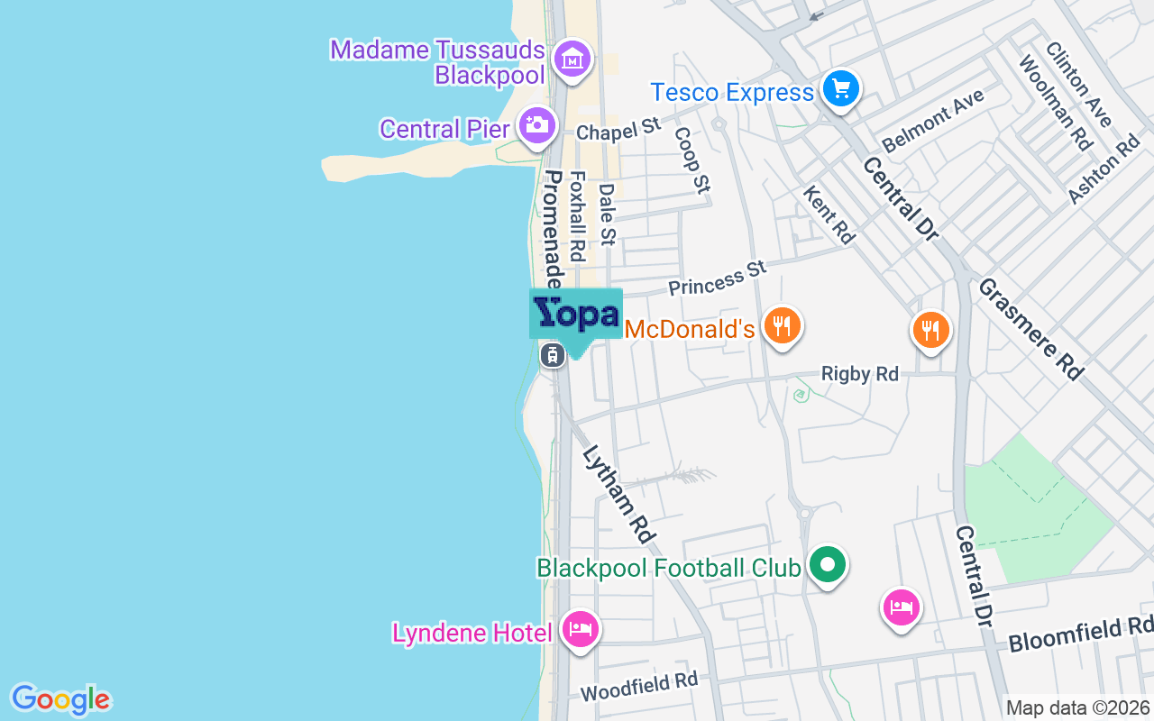Map showing the location of FY1 5DL