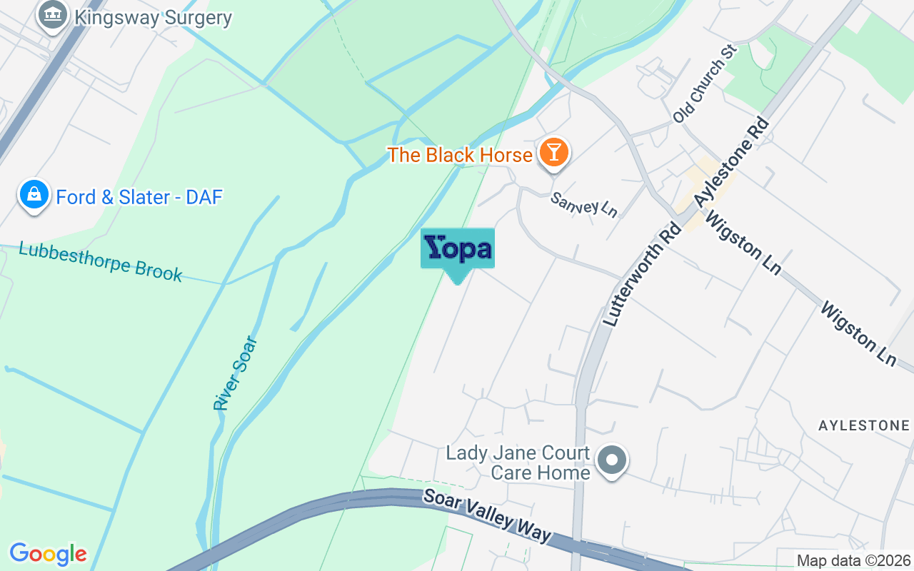 Map showing the location of LE2 8LE