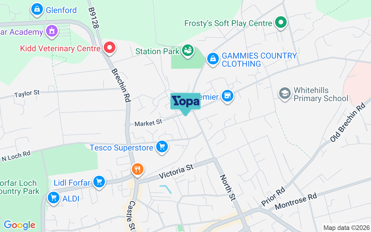 Map showing the location of DD8 3EY