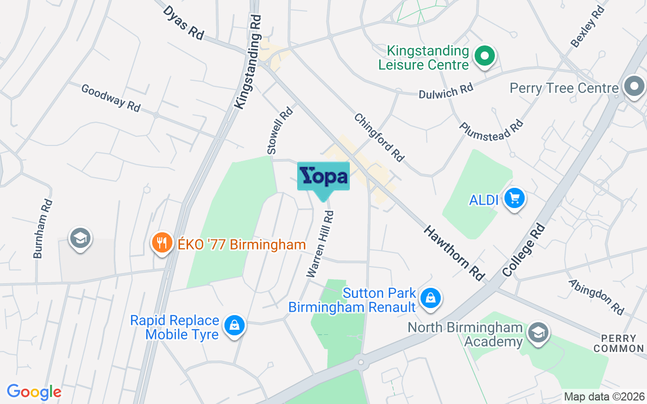 Map showing the location of B44 8ET