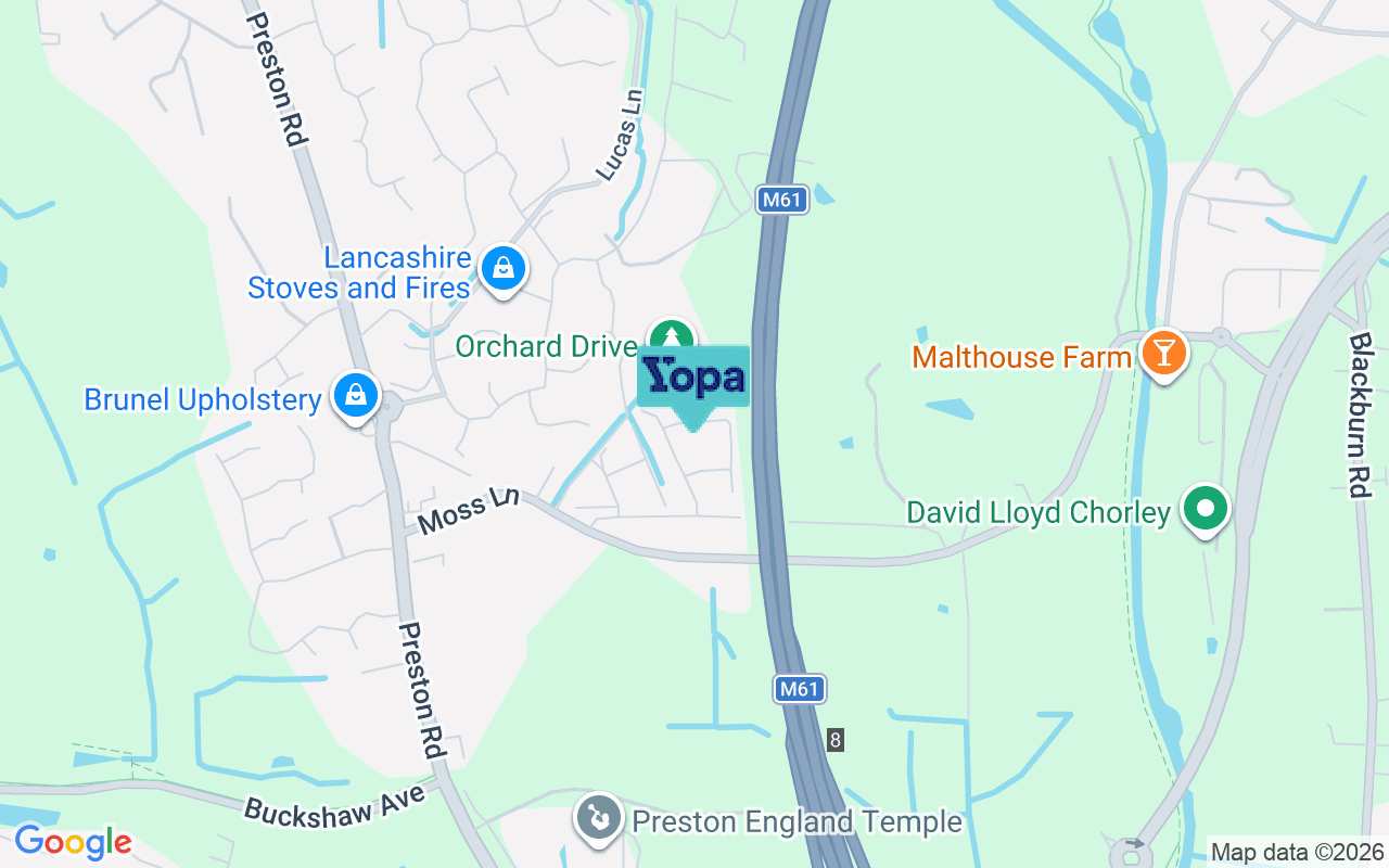 Map showing the location of PR6 7YD