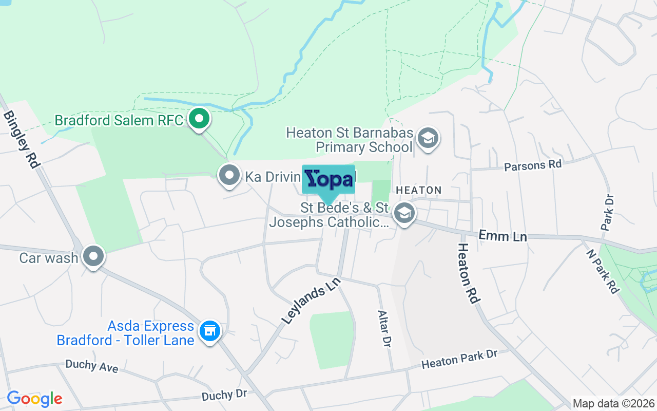 Map showing the location of BD9 5PJ
