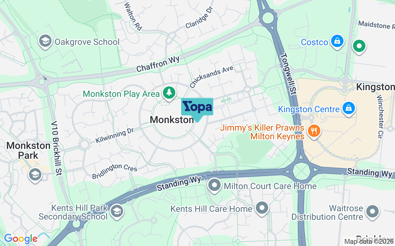 Map showing the location of MK10 9GL