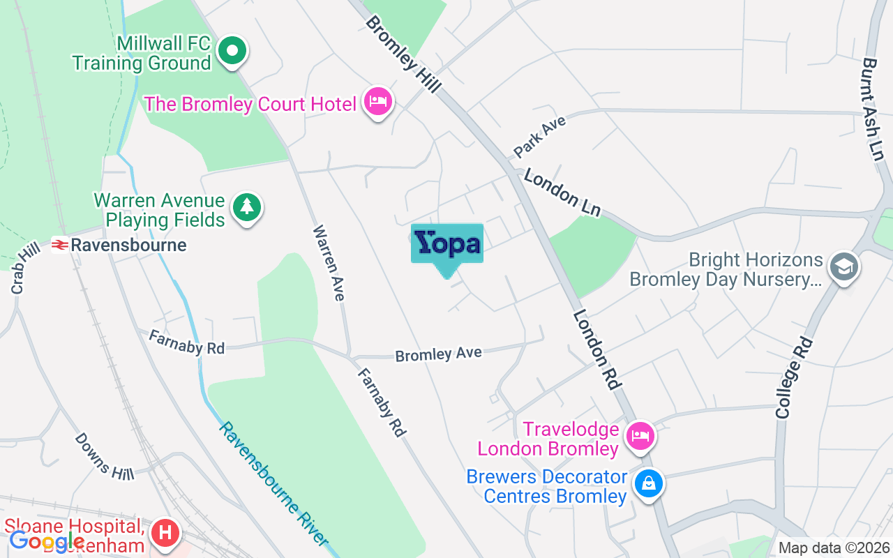 Map showing the location of BR1 3TW