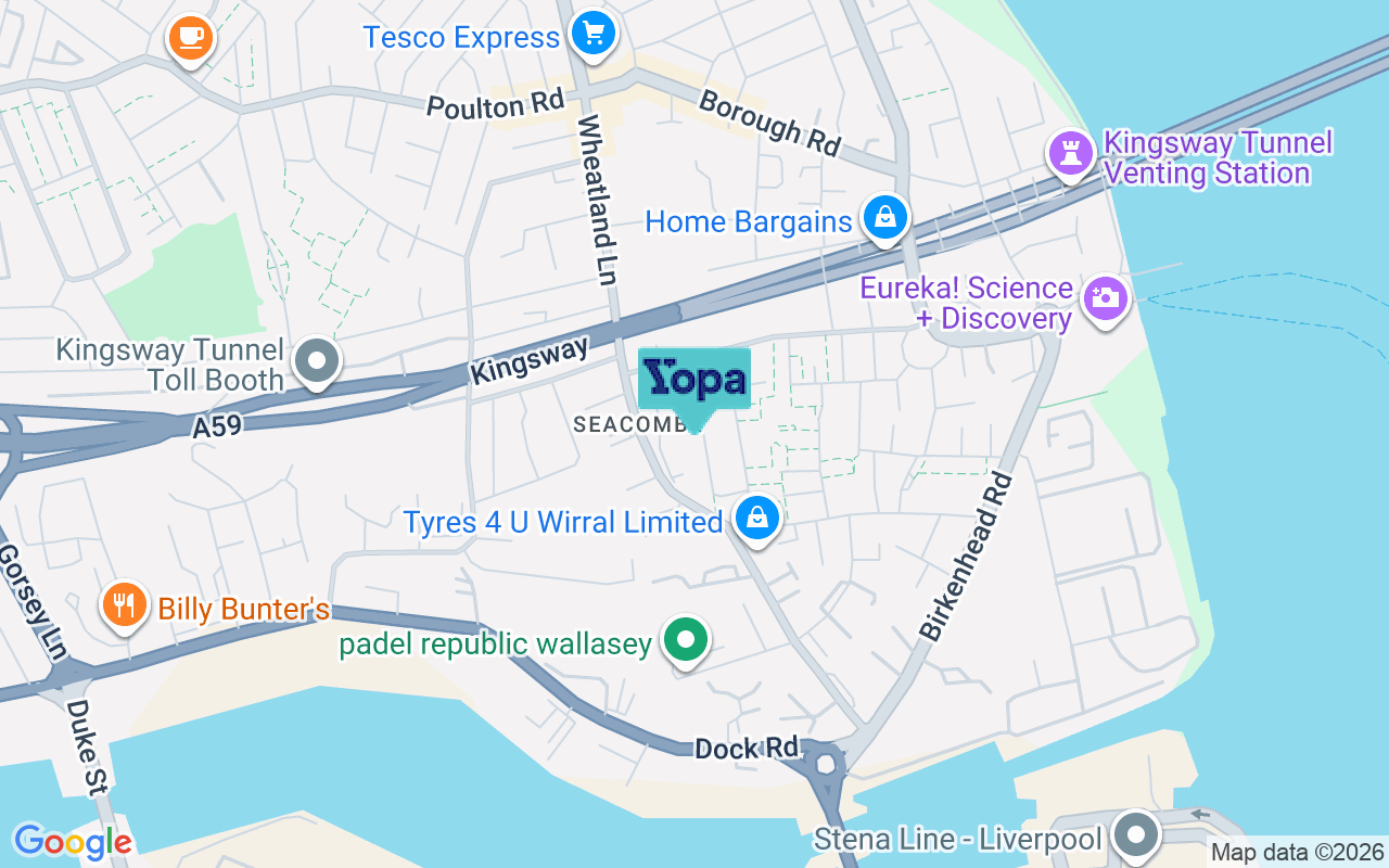 Map showing the location of CH44 7EW