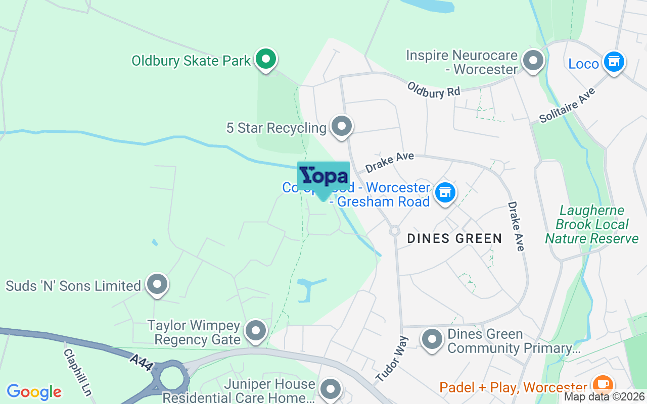 Map showing the location of WR2 5GQ