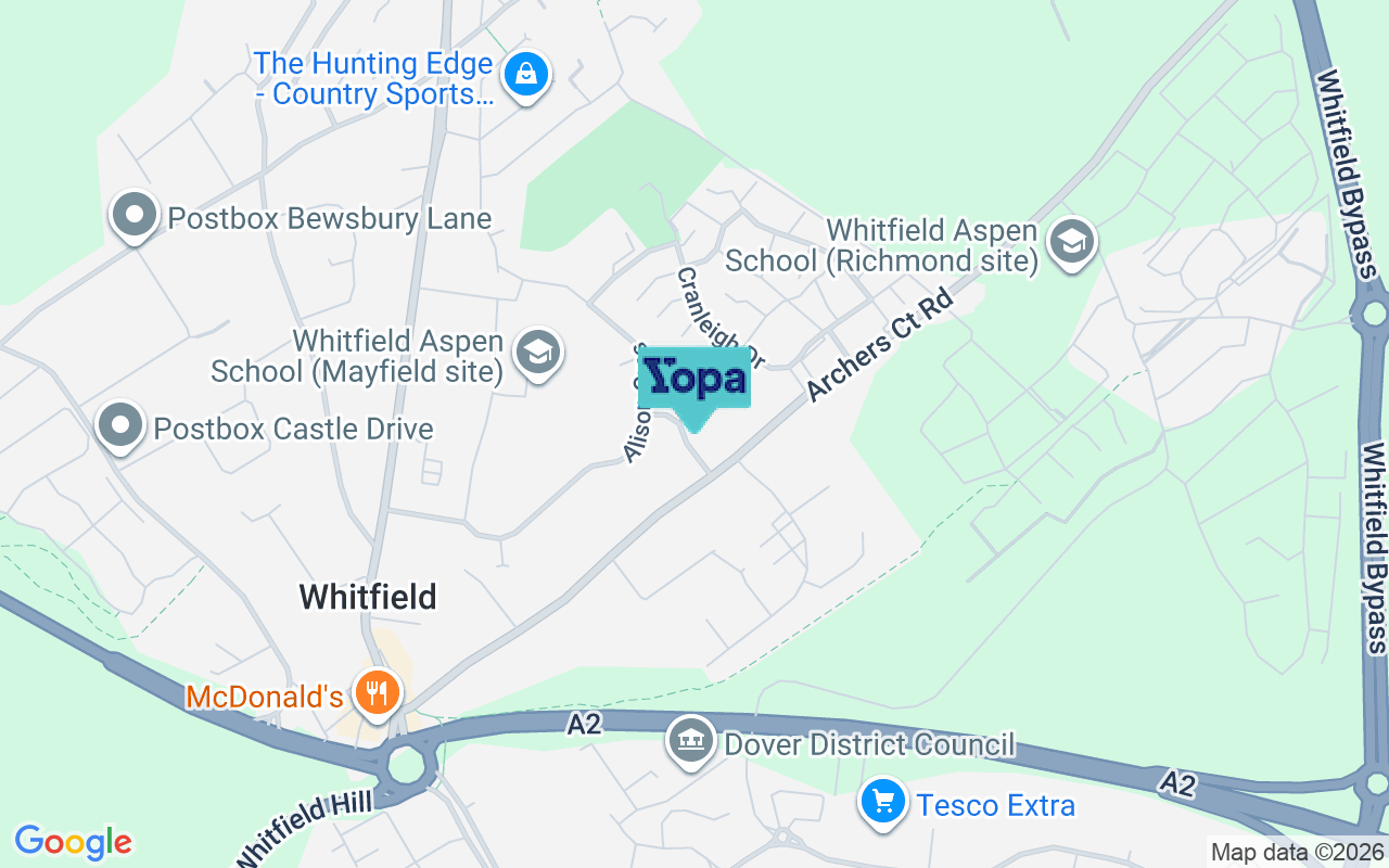 Map showing the location of CT16 3LR