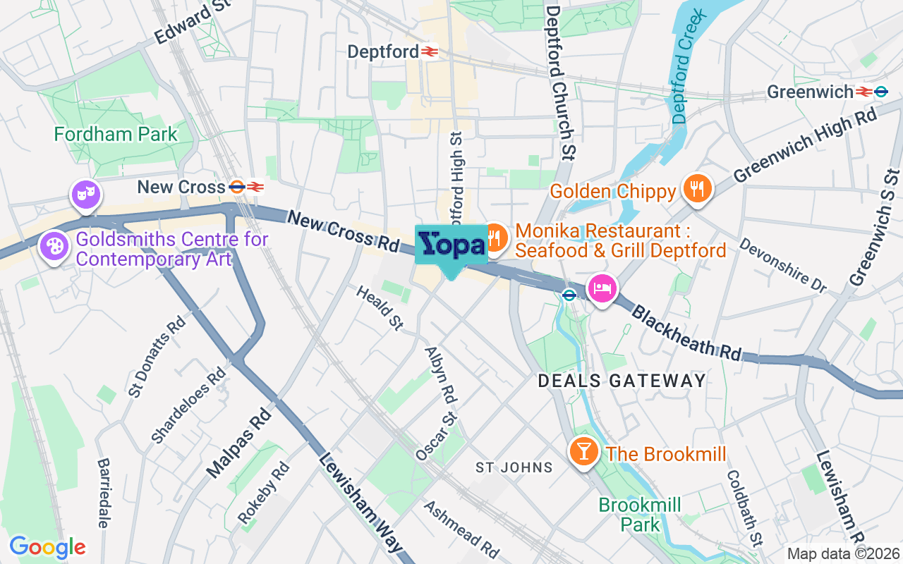 Map showing the location of SE8 4PJ