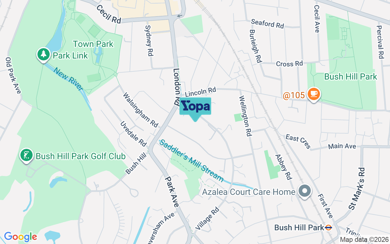 Map showing the location of EN1 2DL