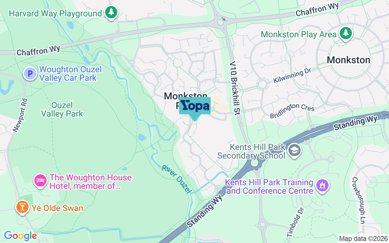 Map showing the location of MK10 9QA