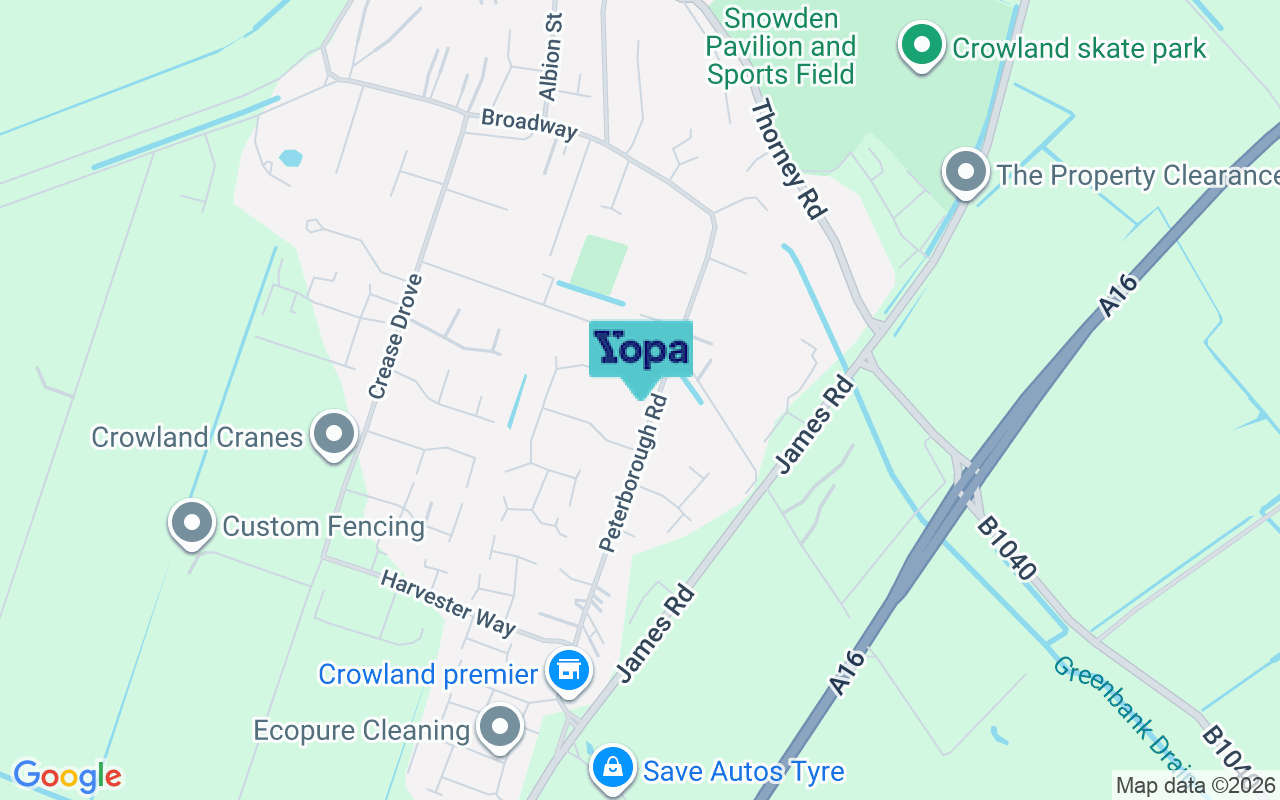 Map showing the location of PE6 0BB