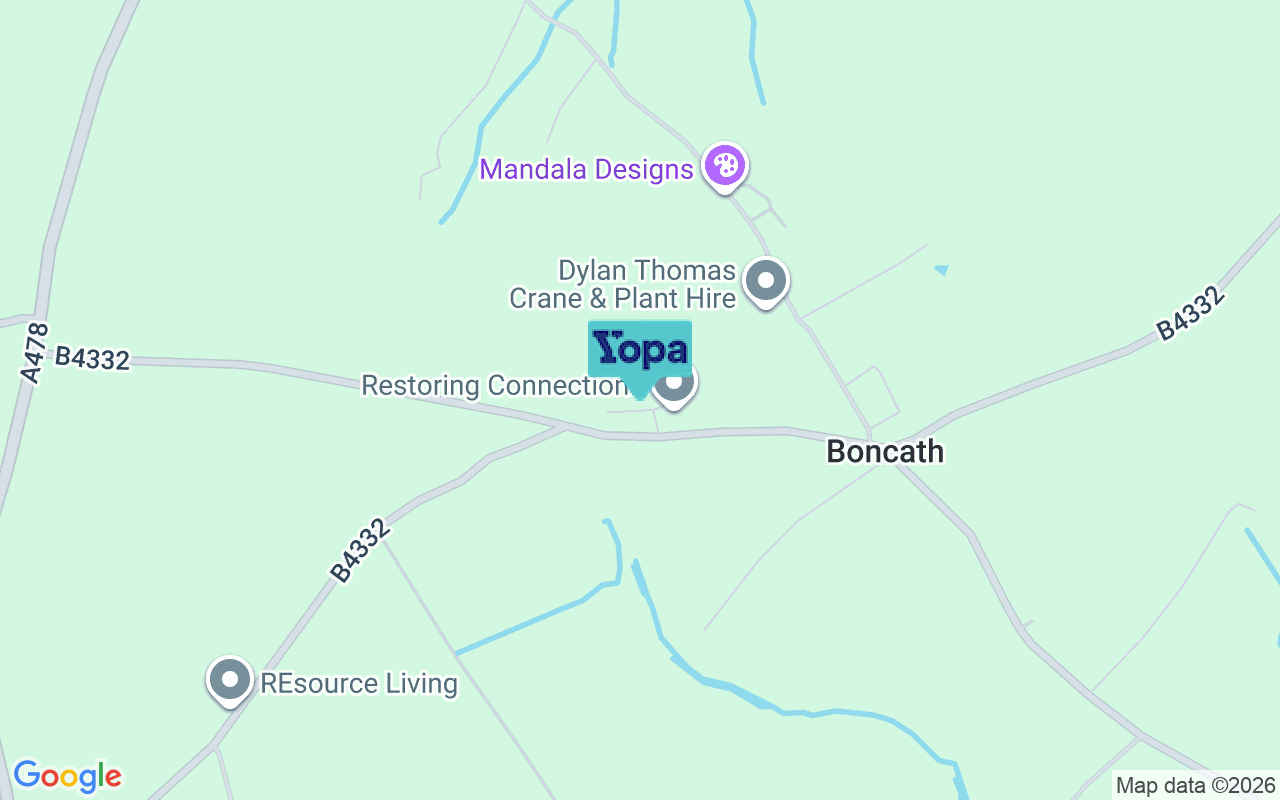 Map showing the location of SA37 0AB