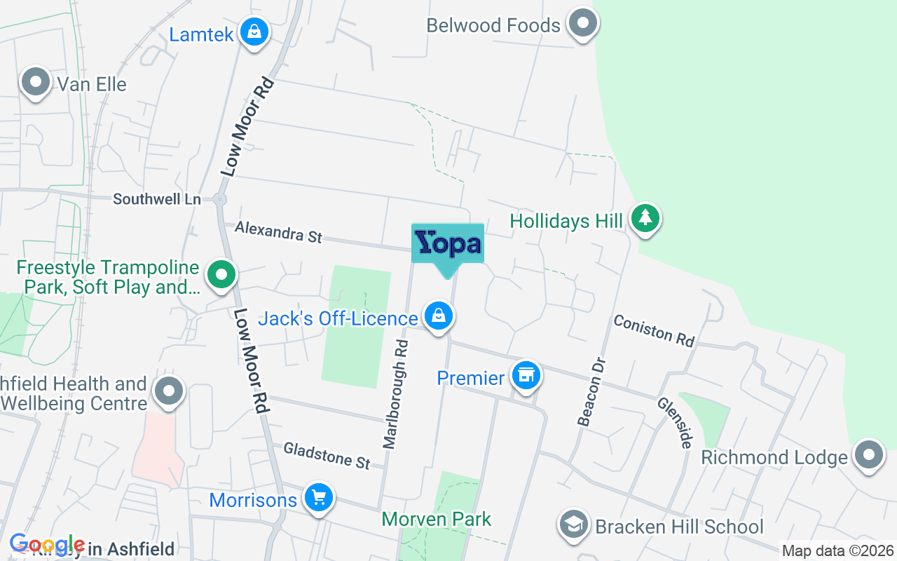 Map showing the location of NG17 7JJ
