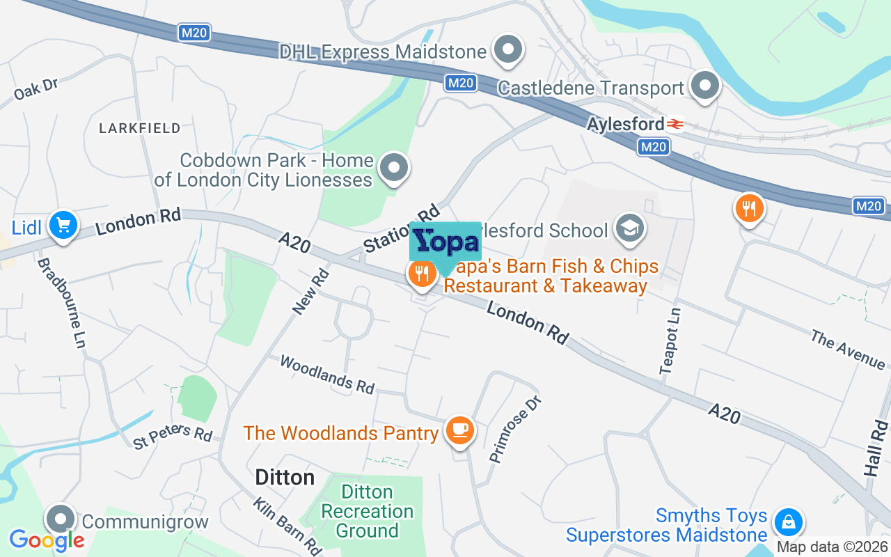 Map showing the location of ME20 6BZ