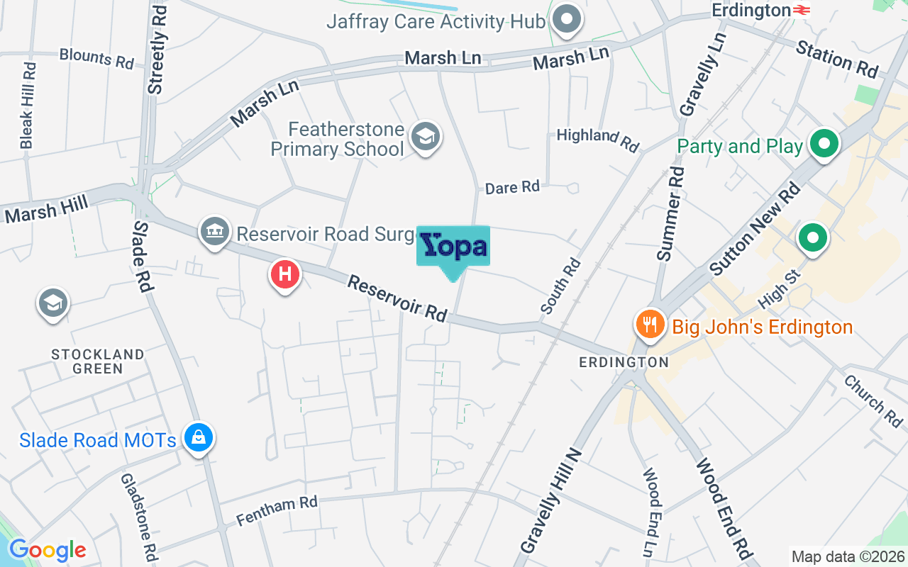 Map showing the location of B23 6ER