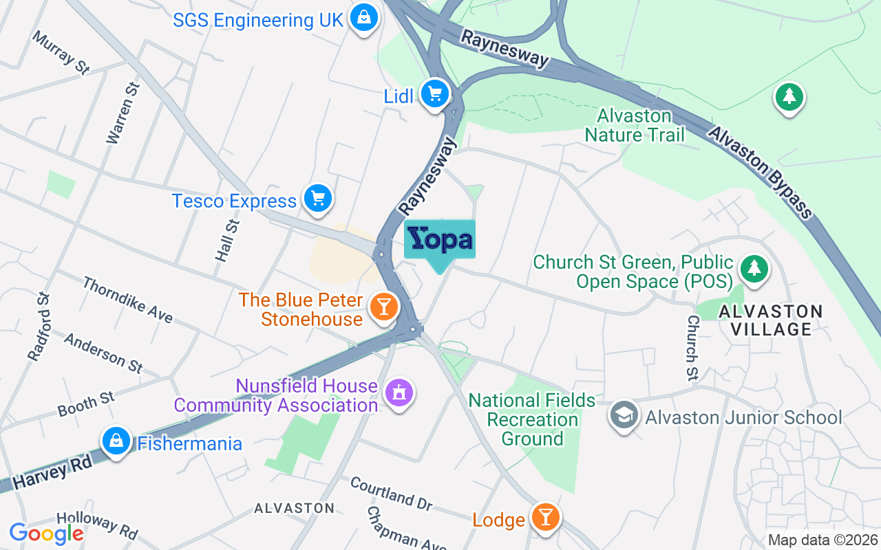 Map showing the location of DE24 0DY