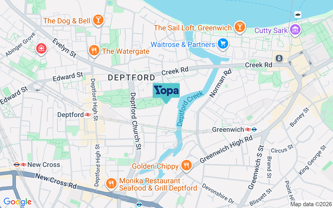Map showing the location of SE8 3GP