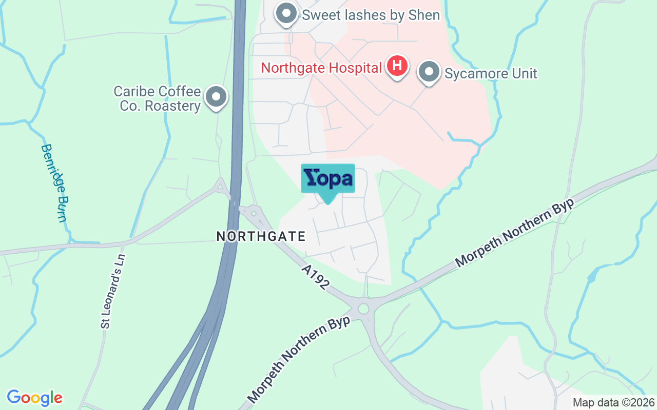 Map showing the location of NE61 3FG