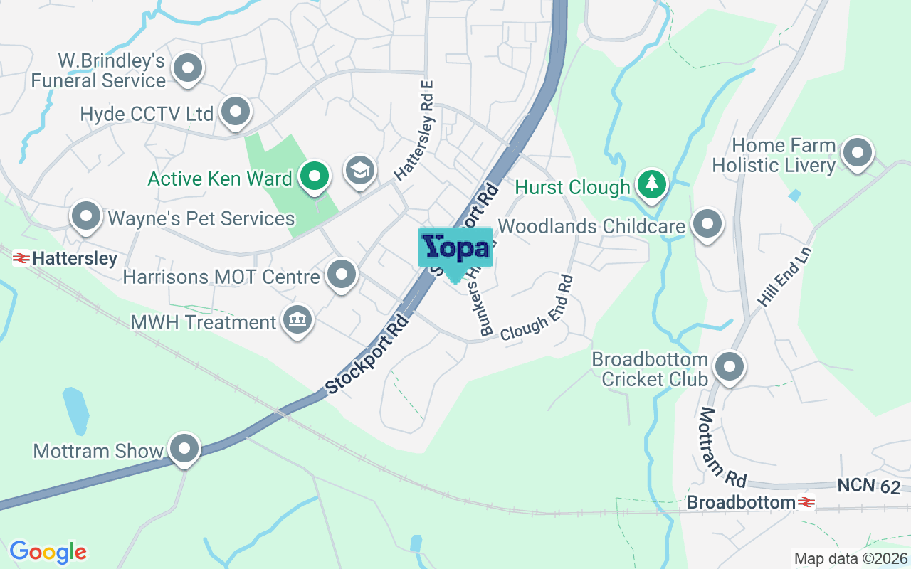 Map showing the location of SK14 3GX