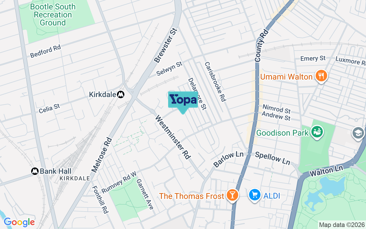 Map showing the location of L4 3SJ