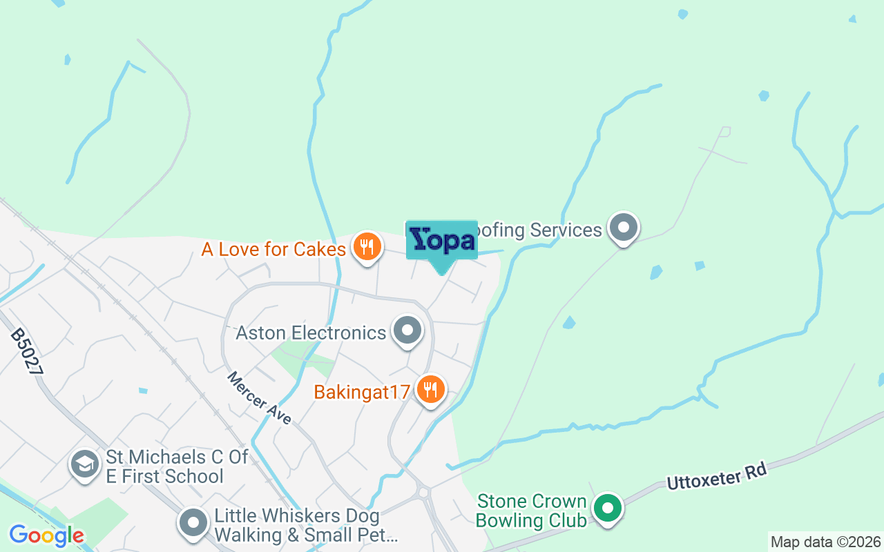Map showing the location of ST15 8GB