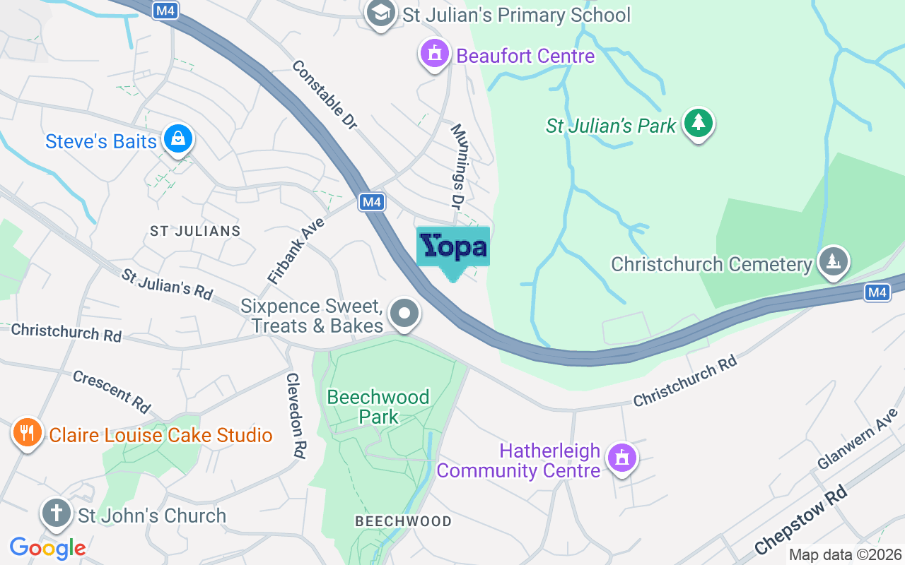 Map showing the location of NP19 7PJ