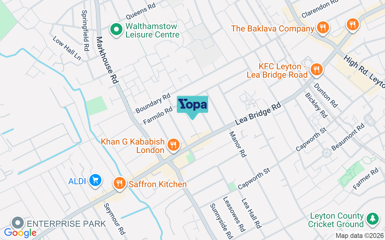 Map showing the location of E17 8JG