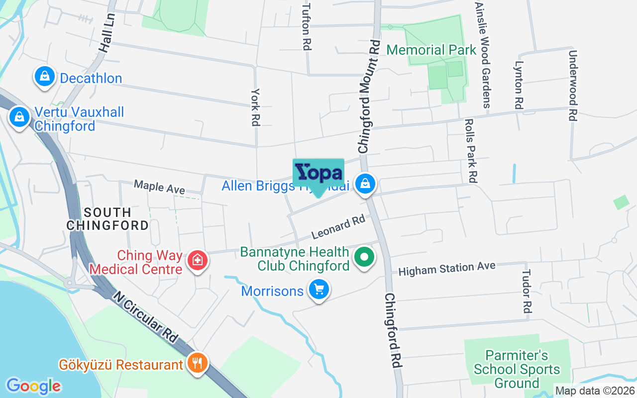 Map showing the location of E4 8ND