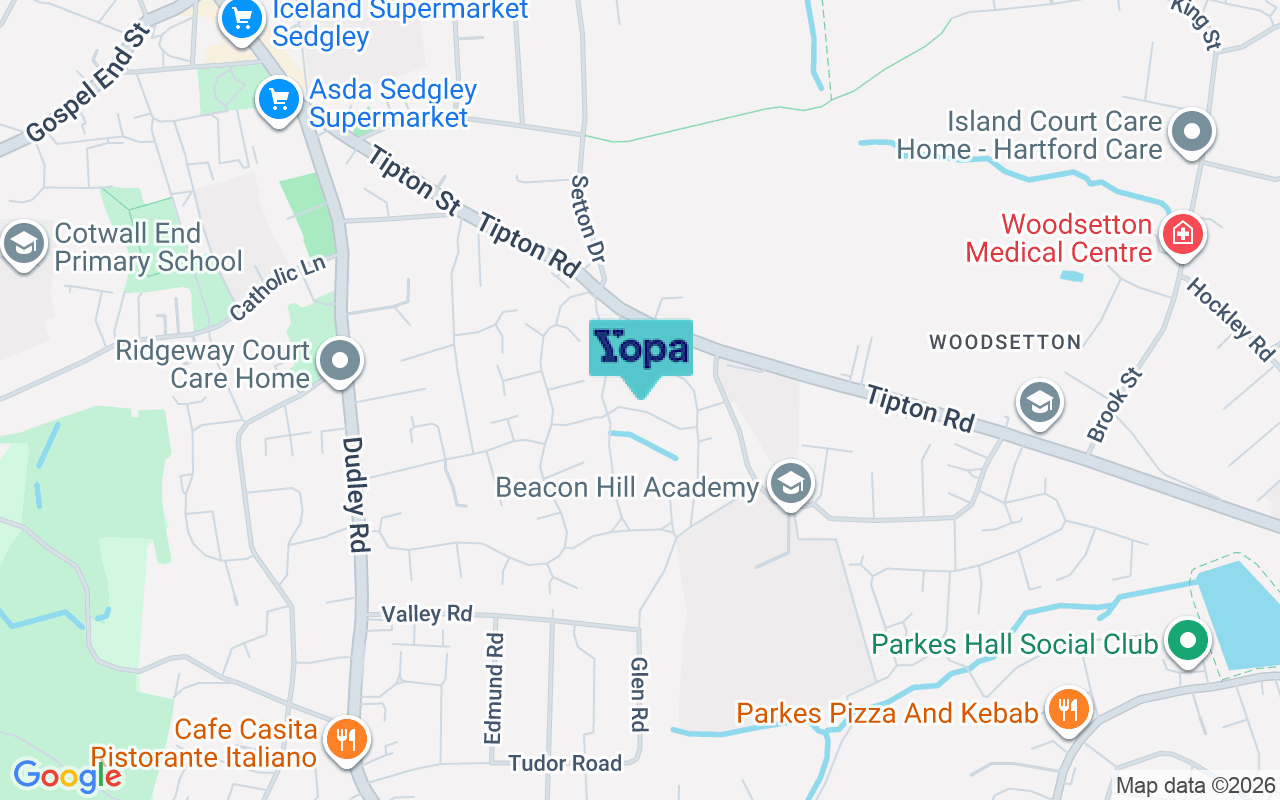 Map showing the location of DY3 1DT