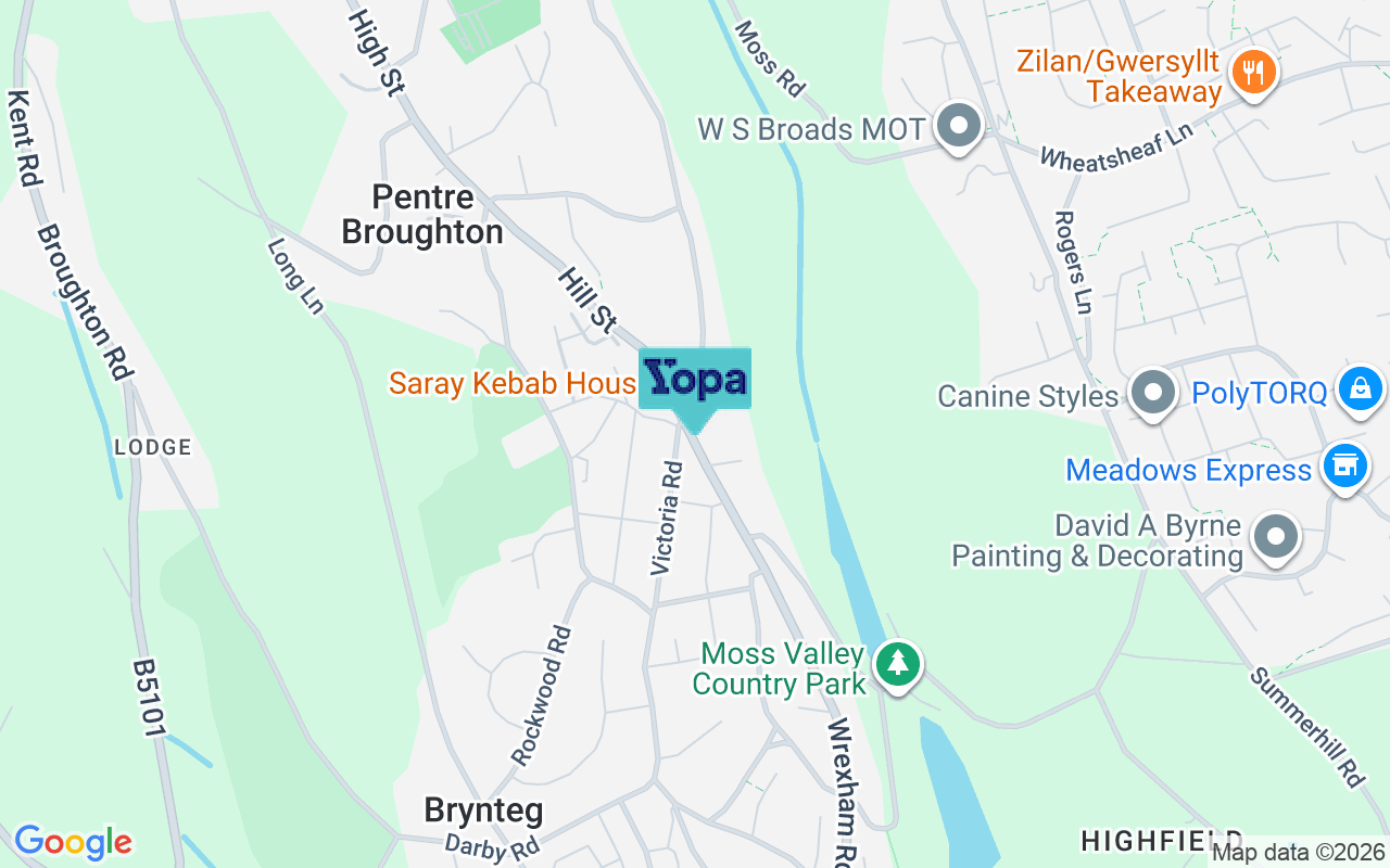 Map showing the location of LL11 6HP