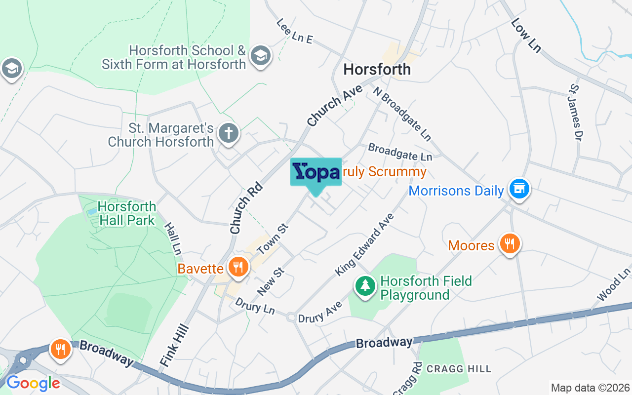 Map showing the location of LS18 4AS