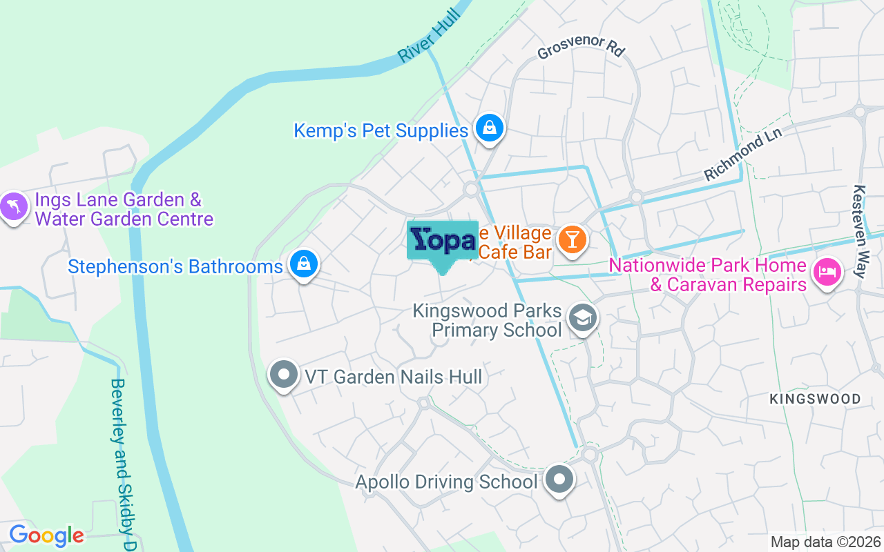 Map showing the location of HU7 3AS