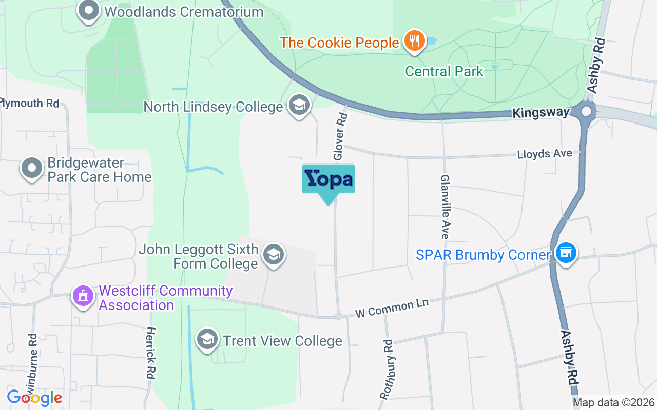 Map showing the location of DN17 1AS