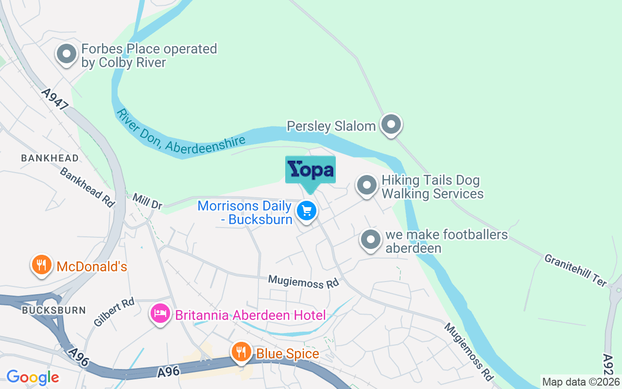 Map showing the location of AB21 9FT