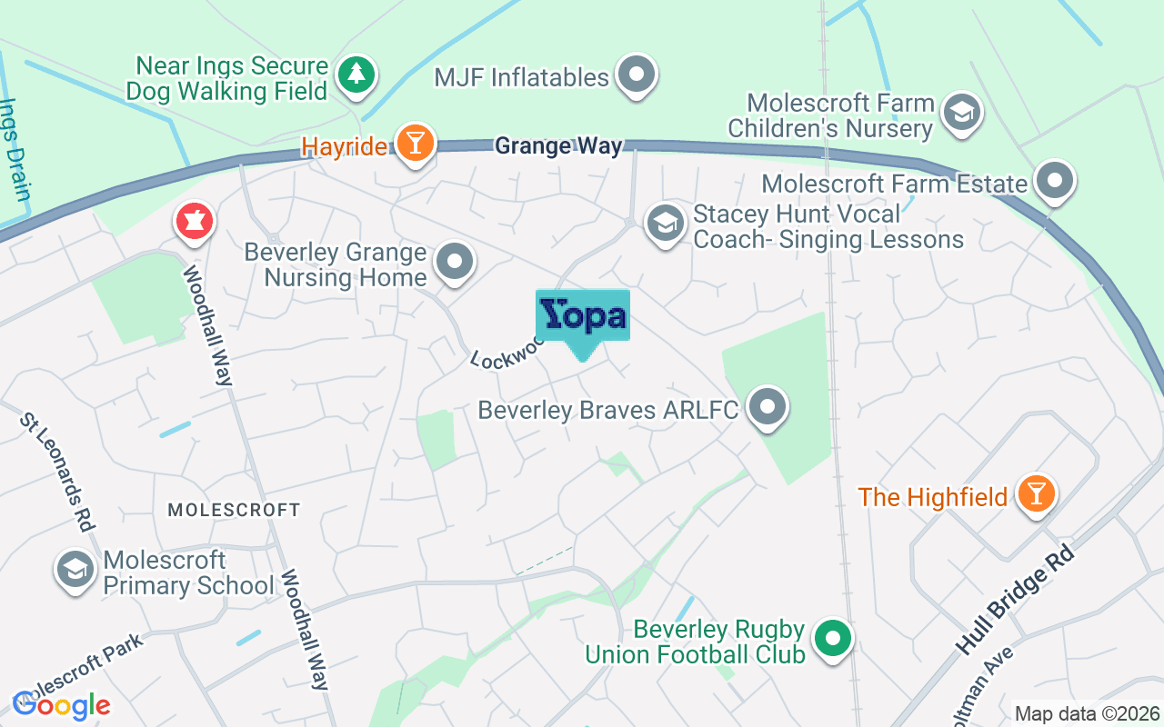 Map showing the location of HU17 9GA