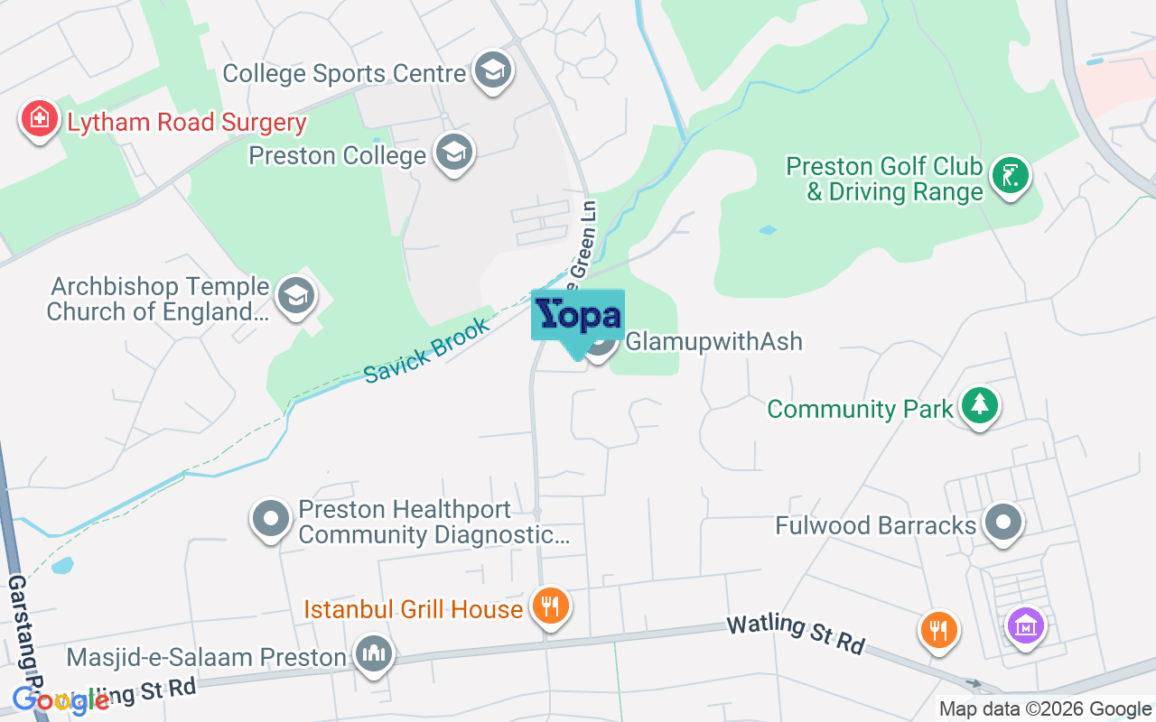 Map showing the location of PR2 8HA