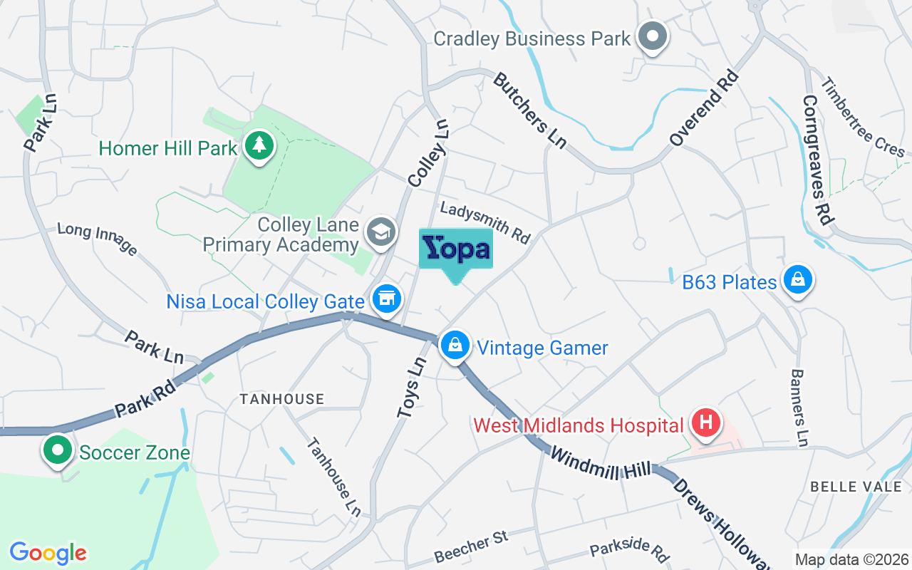 Map showing the location of B63 2TB