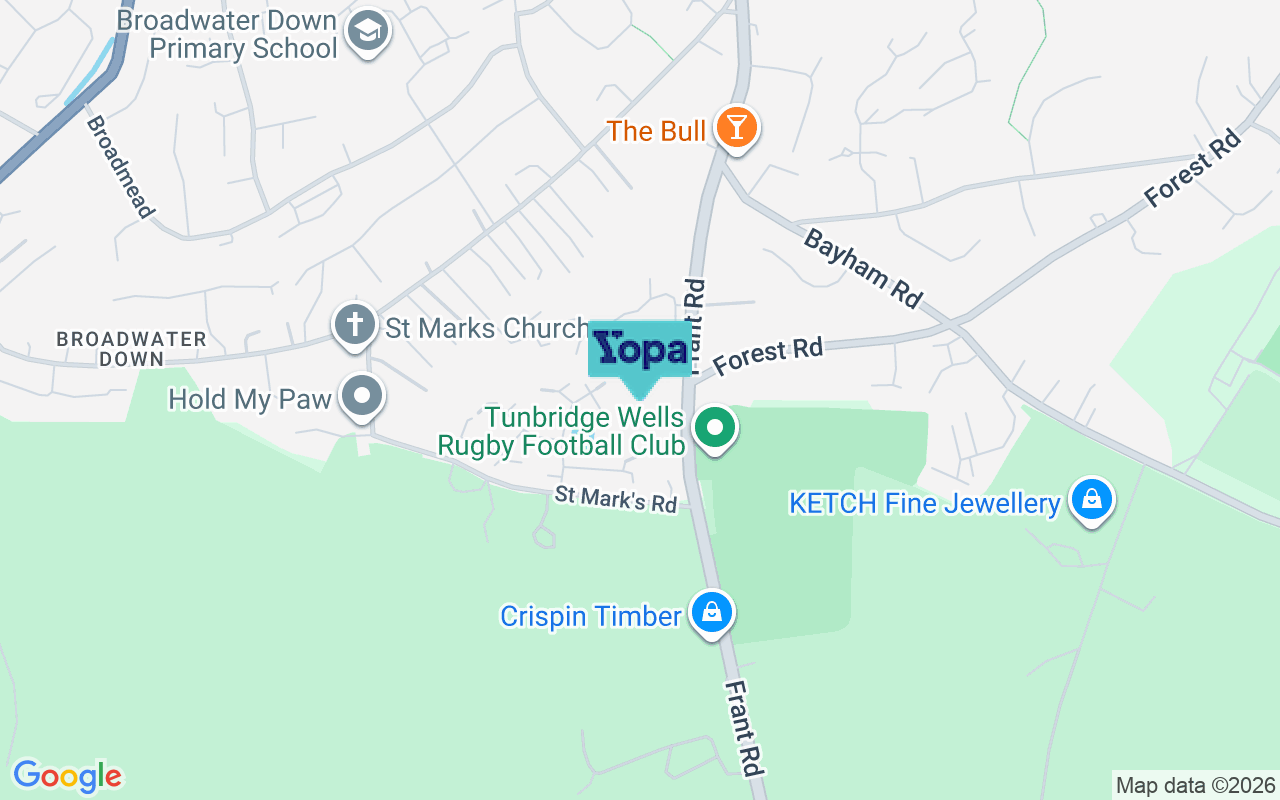 Map showing the location of TN2 5GQ