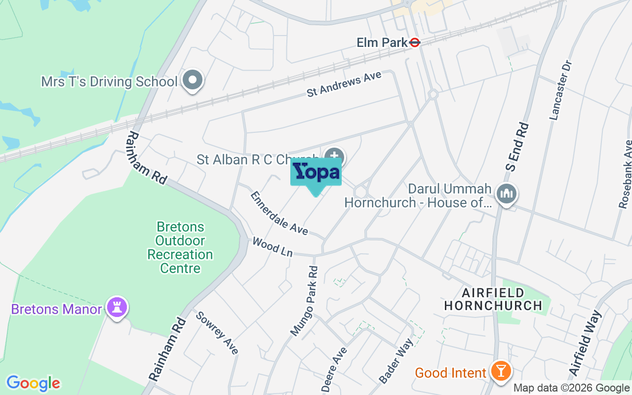 Map showing the location of RM12 5LB