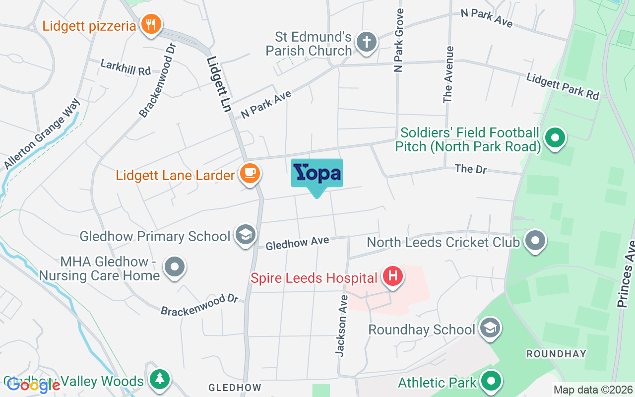 Map showing the location of LS8 1LG