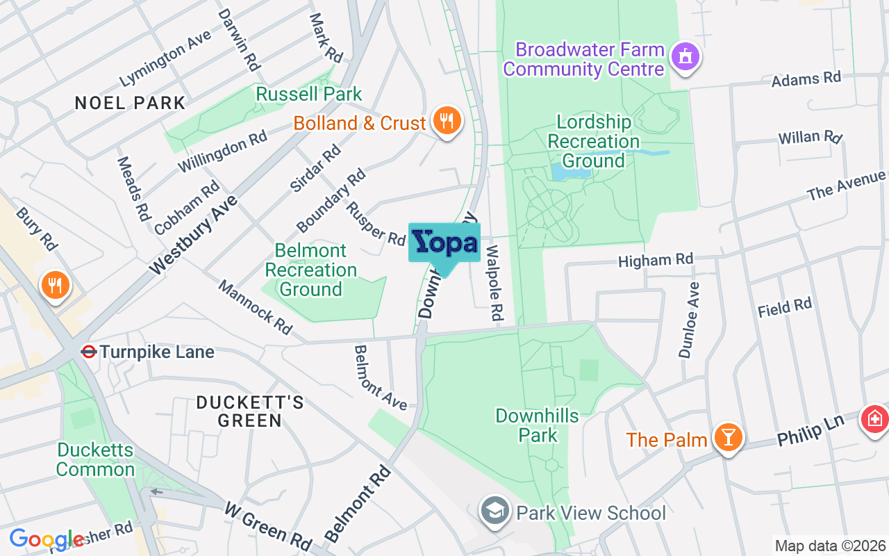 Map showing the location of N17 6BA
